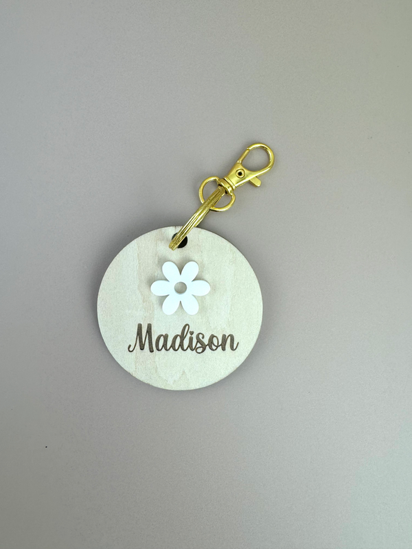 Personalised Name Bag Tag - Flower - Luma Light