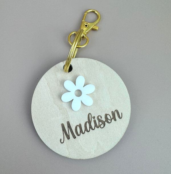 Personalised Name Bag Tag - Flower - Luma Light