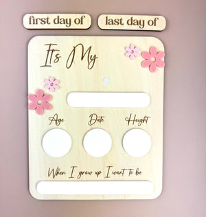 School Board - It's My first/last day - Flowers - Luma Light