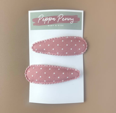 Linen Snap Clip Duo - Shea - Peppa Penny