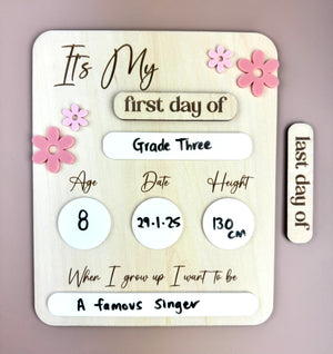 School Board - It's My first/last day - Flowers - Luma Light