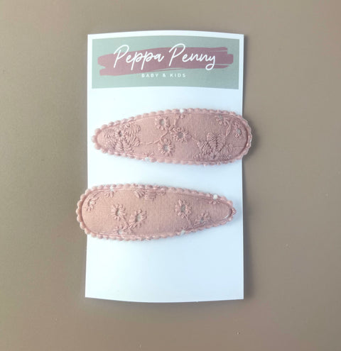 Linen Snap Clip Duo - Courtnay - Peppa Penny