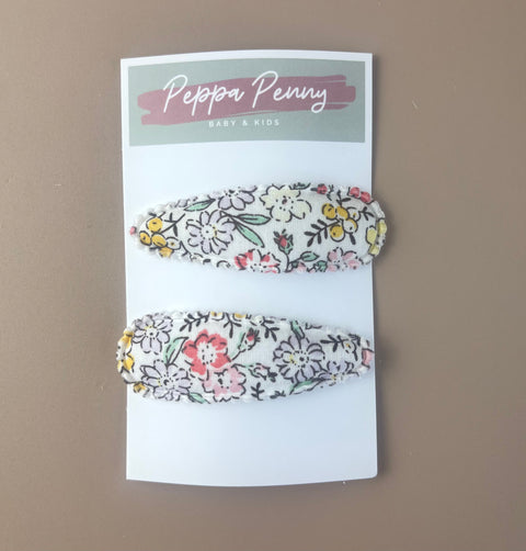 Linen Snap Clip Duo - Tess - Peppa Penny