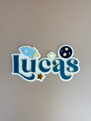 Custom Name Sign Detailed | Layered acrylic name plaque - Space - Luma Light