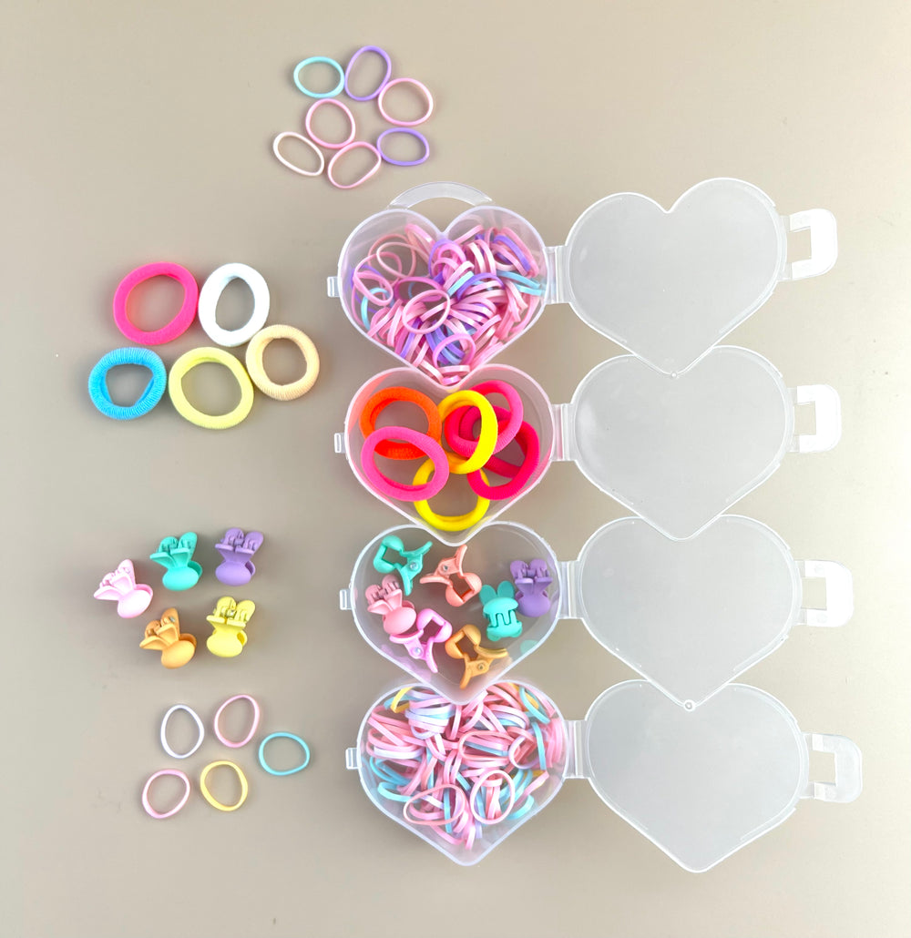 Mini Mix -Elastics + Seamless + Bunny Clips - Heart Box - Peppa Penny