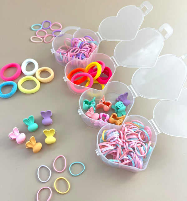 Mini Mix -Elastics + Seamless + Bunny Clips - Heart Box - Peppa Penny