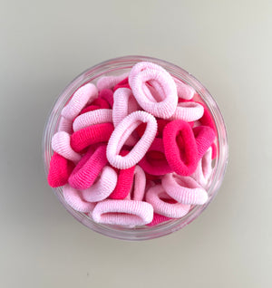 Small Seamless Hair Ties - Pink + Hot Pink - Peppa Penny