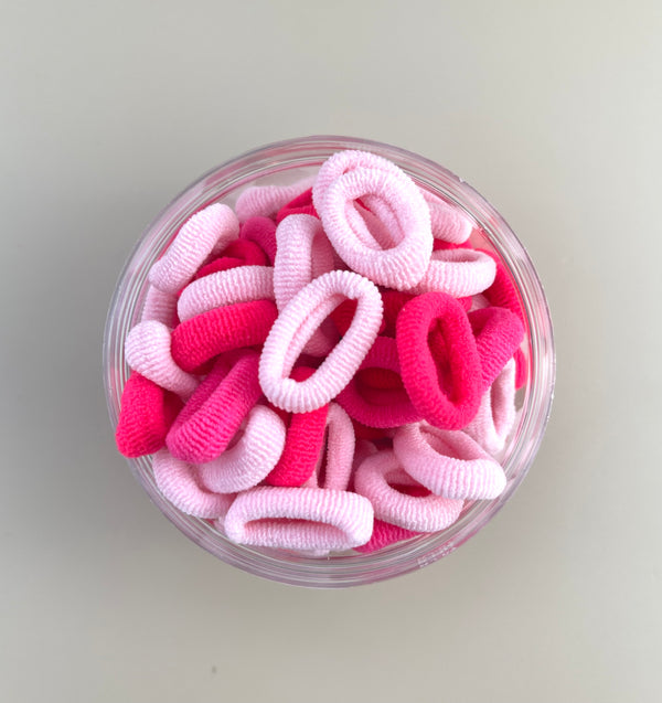 Small Seamless Hair Ties - Pink + Hot Pink - Peppa Penny