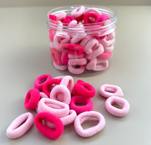 Small Seamless Hair Ties - Pink + Hot Pink - Peppa Penny