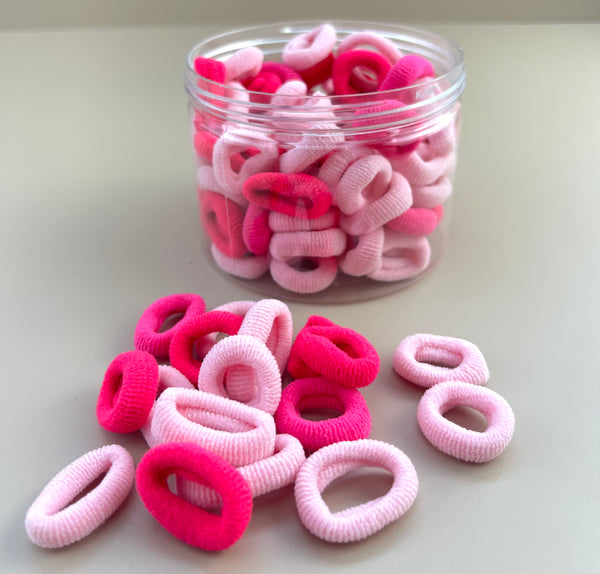 Small Seamless Hair Ties - Pink + Hot Pink - Peppa Penny
