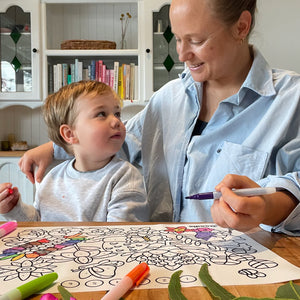 Flower Power Classic Colouring & Doodle Mat - Hey Doodle