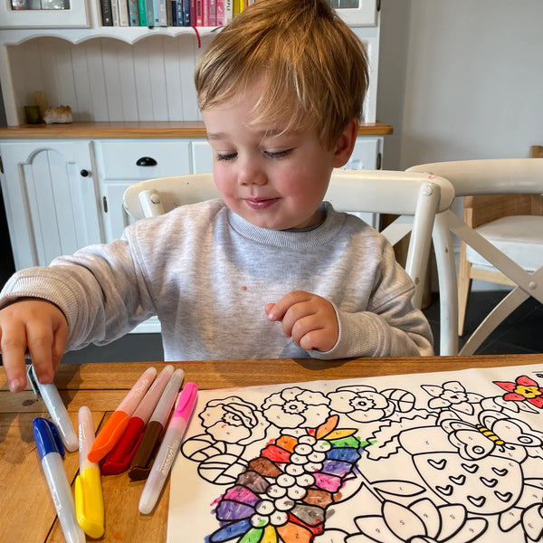 Flower Power Classic Colouring & Doodle Mat - Hey Doodle