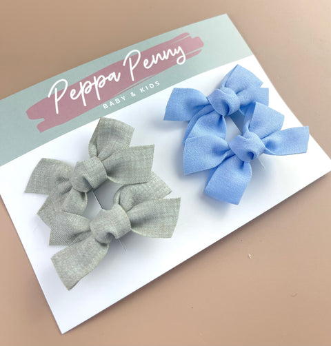 Mini Bow Clip Quad - Kate - Peppa Penny