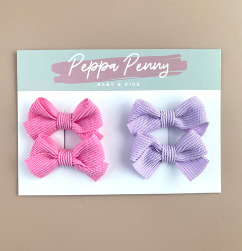 Mini Bow Clip Quad - Olivia - Peppa Penny