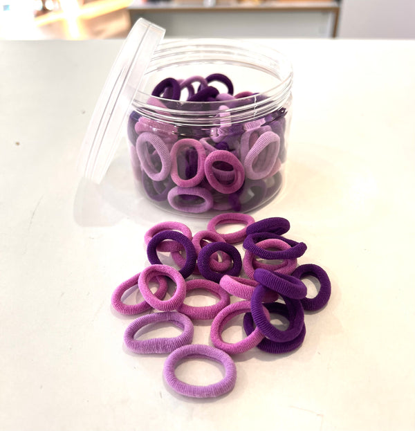 Small Seamless Hair Ties - Purple Mix