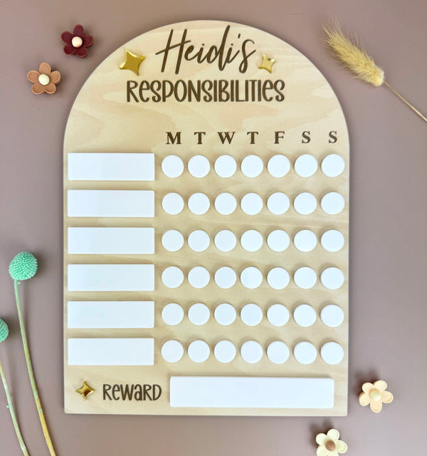 My Responsibilities - Custom Name - Reusable Chore Chart - Luma Light