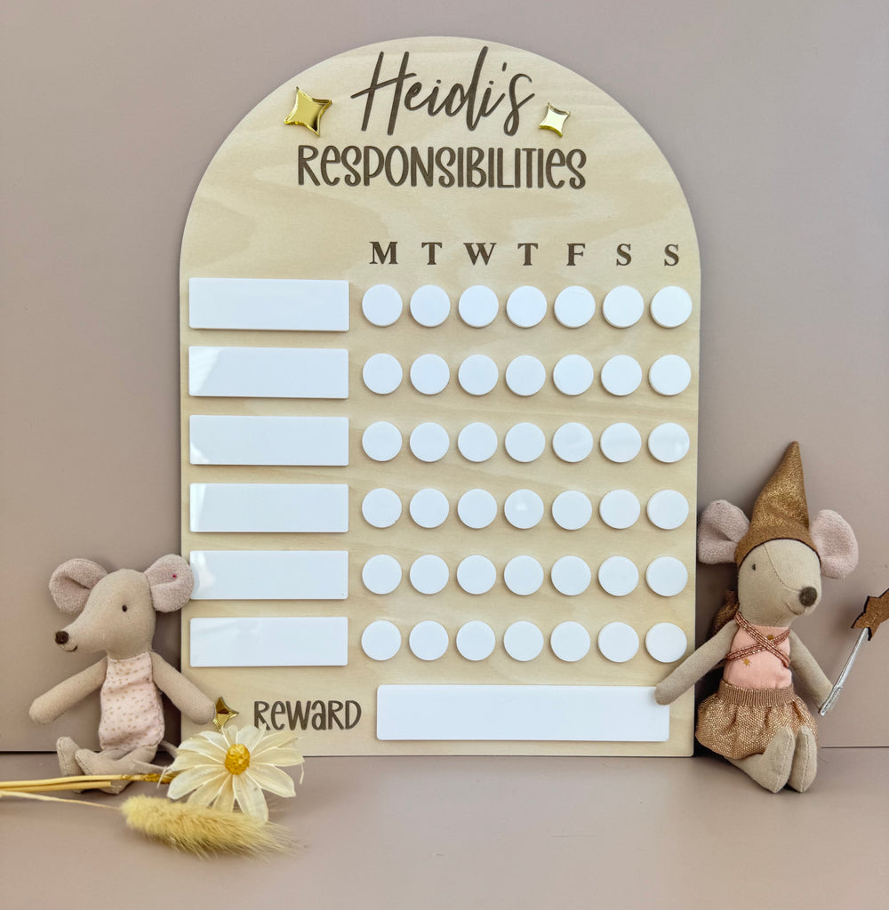 My Responsibilities - Custom Name - Reusable Chore Chart - Luma Light