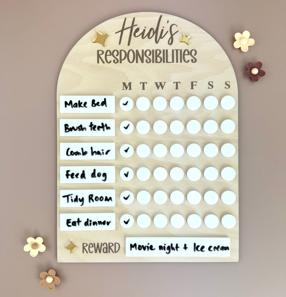 My Responsibilities - Custom Name - Reusable Chore Chart - Luma Light