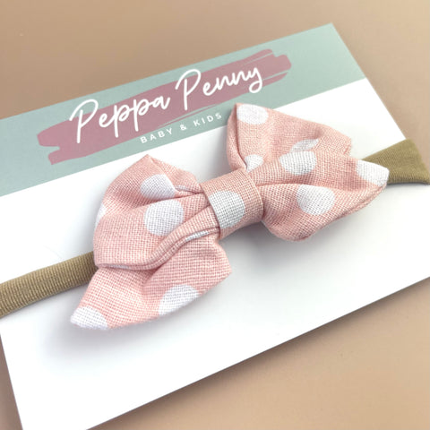 Spotty Bow Headband - Pink Pearl - Peppa Penny