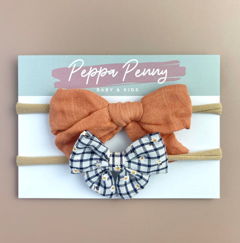 Bow Headband Duo - Corina - Peppa Penny