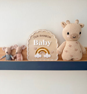 Rainbow Baby Pregnancy Announcement Plaque - Luma Light