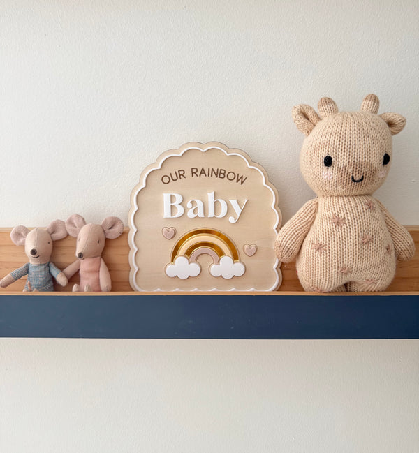 Rainbow Baby Pregnancy Announcement Plaque - Luma Light
