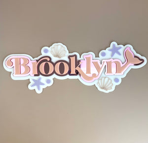 Custom Name Sign Detailed | Layered acrylic name plaque - Mermaids - Luma Light