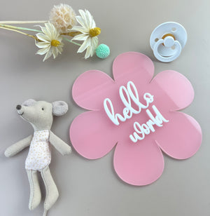 *Hello World - Pink Flower Acrylic - Luma Light