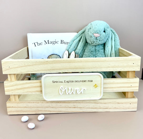 Custom Easter Crate Plaque- Simple - Luma Light