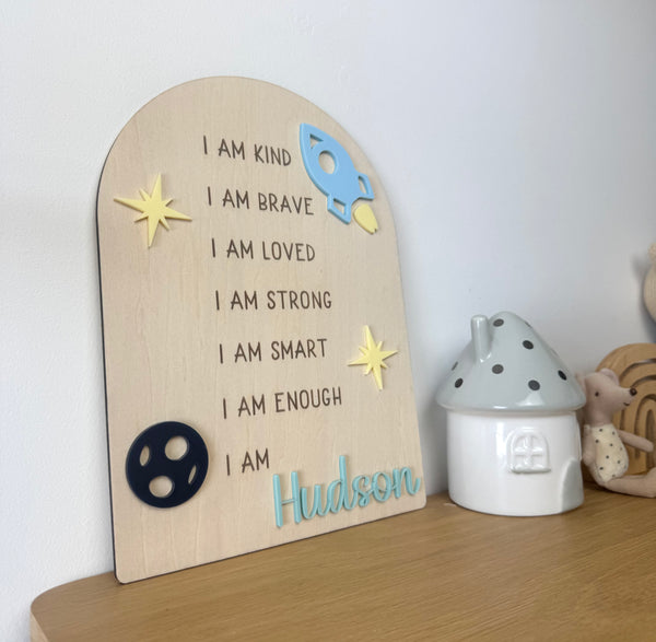 Custom Space Affirmation Sign - Luma Light