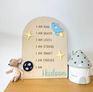 Custom Space Affirmation Sign - Luma Light