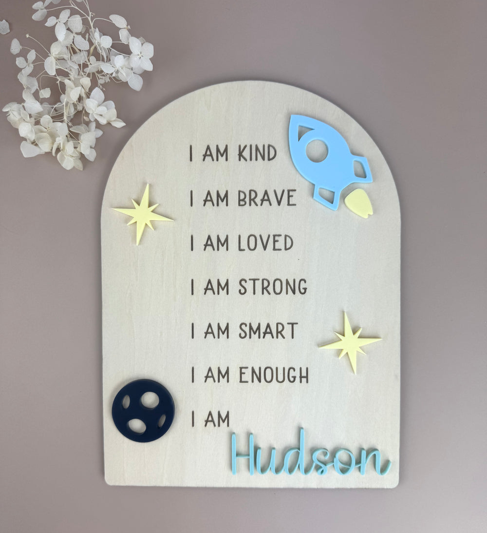 Custom Space Affirmation Sign - Luma Light