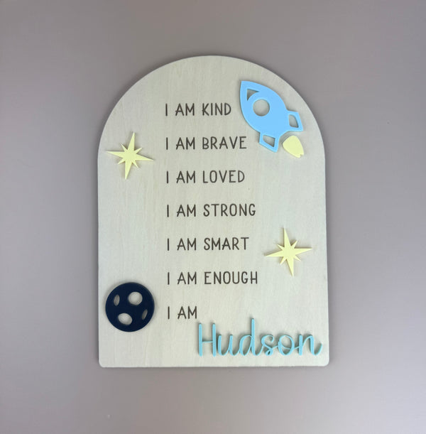 Custom Space Affirmation Sign - Luma Light
