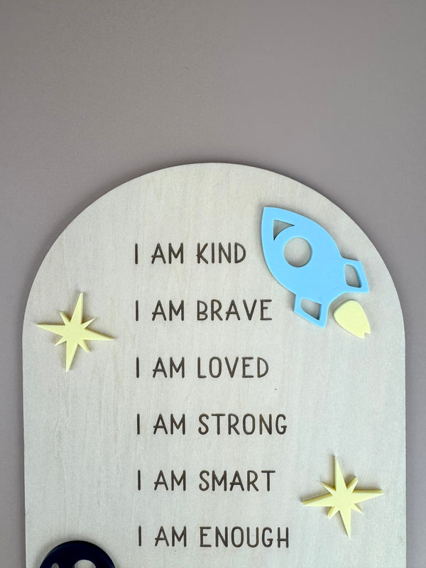 Custom Space Affirmation Sign - Luma Light