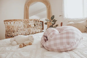 Feeding Pillow Set | Blush Gingham - Bambella Designs