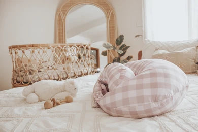 Feeding Pillow Set | Blush Gingham - Bambella Designs