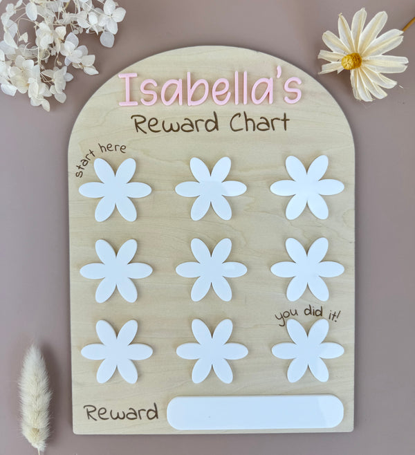 Reusable Floral Reward Chart - Custom Name - Luma Light