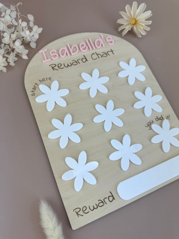 Reusable Floral Reward Chart - Custom Name - Luma Light