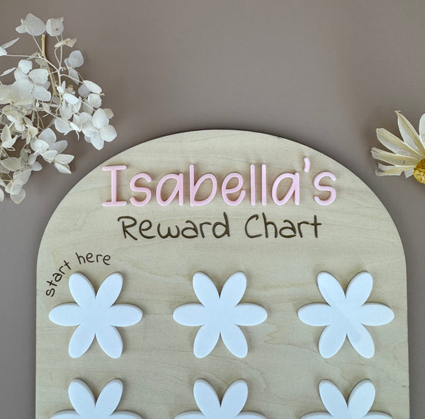 Reusable Floral Reward Chart - Custom Name - Luma Light