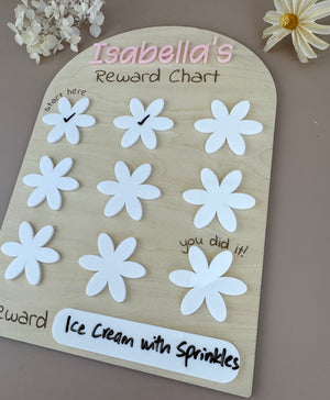 Reusable Floral Reward Chart - Custom Name - Luma Light