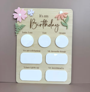 Birthday Board - It's my Birthday - Floral - Luma Light