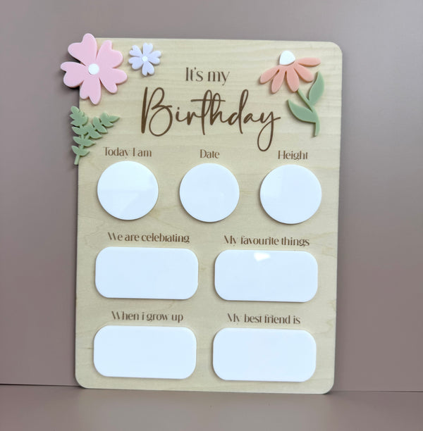 Birthday Board - It's my Birthday - Floral - Luma Light