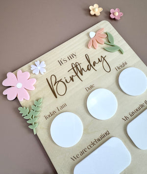 Birthday Board - It's my Birthday - Floral - Luma Light