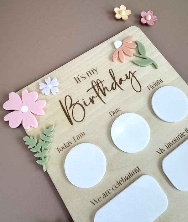 Birthday Board - It's my Birthday - Floral - Luma Light