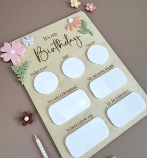 Birthday Board - It's my Birthday - Floral - Luma Light