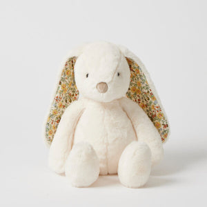 Floral White Bunny Medium - Jiggle & Giggle