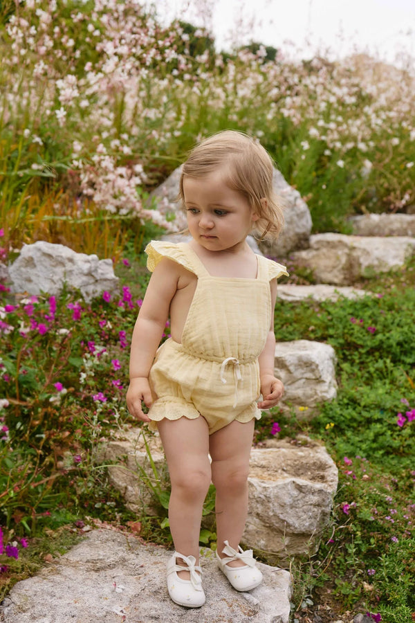 Organic Cotton Muslin Luciana Playsuit - Sunshine - Jamie Kay