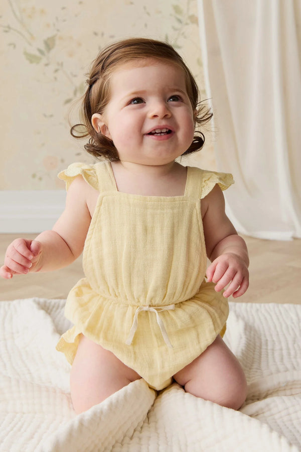 Organic Cotton Muslin Luciana Playsuit - Sunshine - Jamie Kay