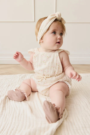 Organic Cotton Muslin Luciana Playsuit - Emelia Pink - Jamie Kay