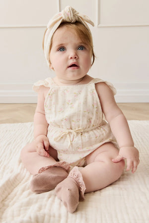 Organic Cotton Muslin Luciana Playsuit - Emelia Pink - Jamie Kay